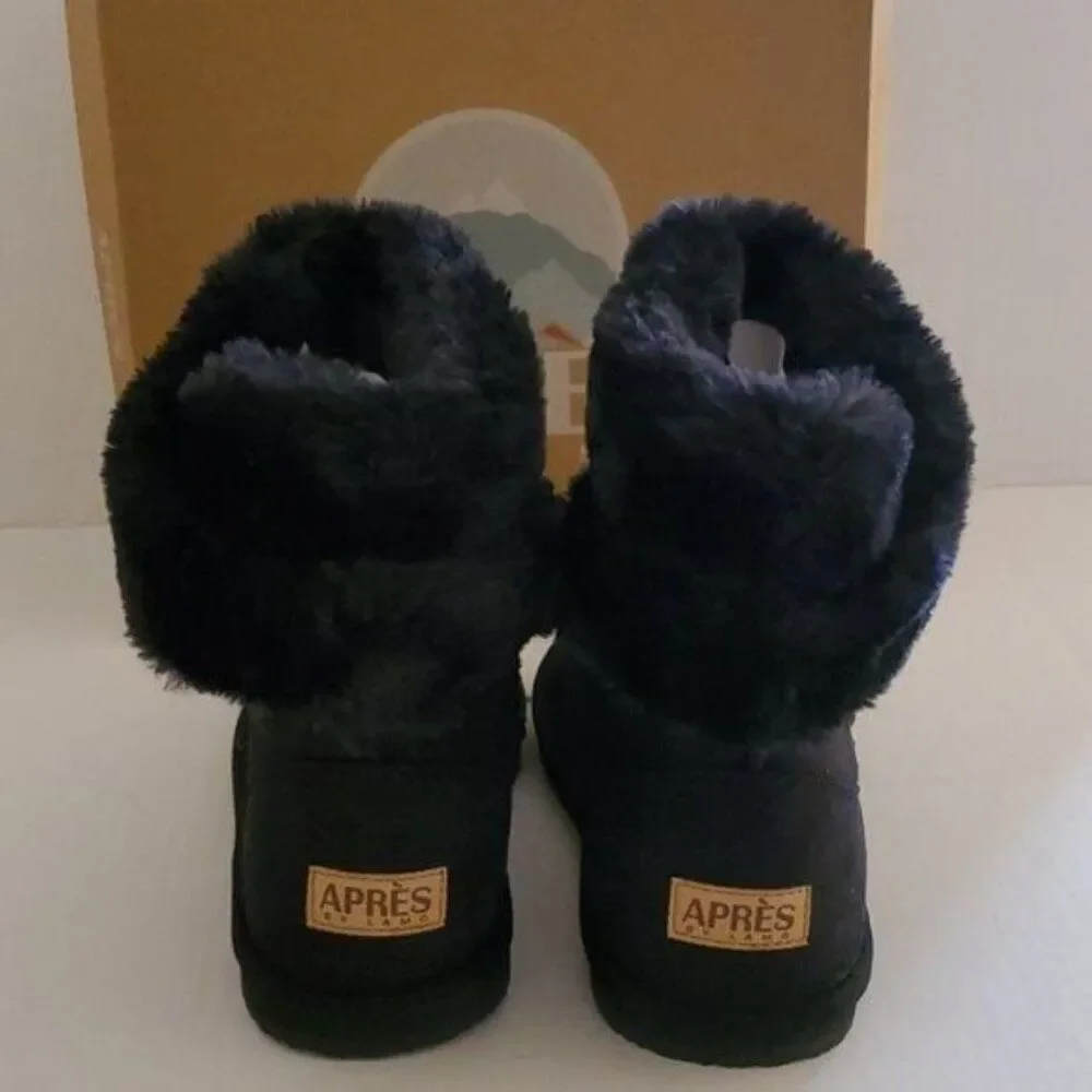 Apres by Lamo Black Winter Boots Snow Shoes Kids Youth GIRLS Size 3